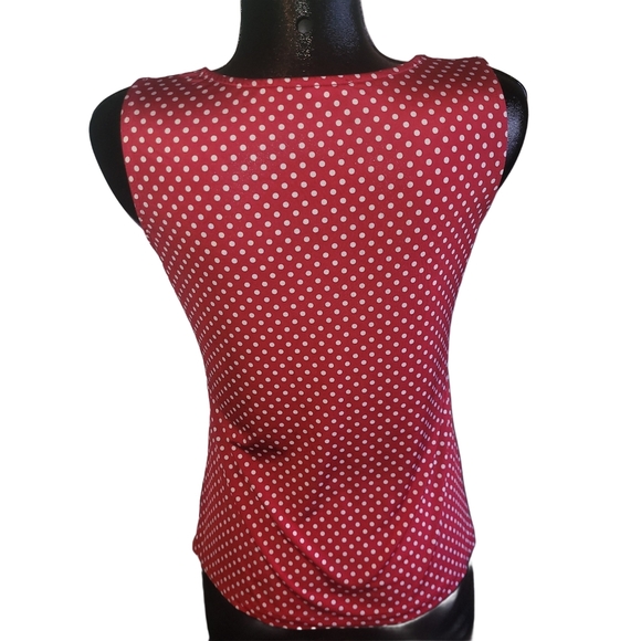 Jennie & Marlis Red and White Polka Dot Sleeveless Top - Picture 5 of 6